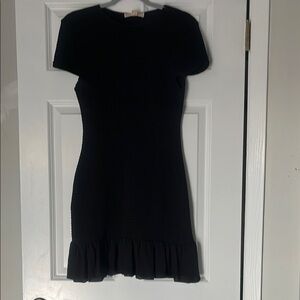 Michael Kors Black Sheath Mini Dress Crew Neck